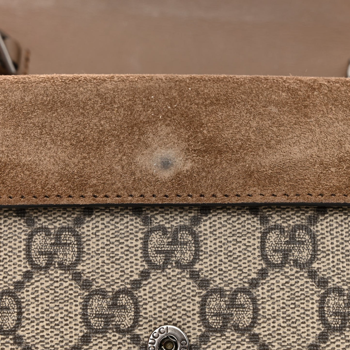 GG Supreme Monogram Super Mini Dionysus Shoulder Bag Taupe