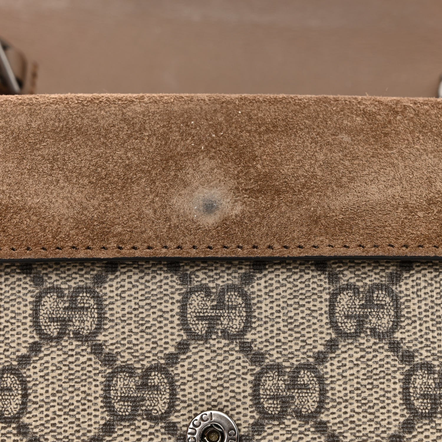 Gucci GG Supreme Monogram Super Mini Dionysus Shoulder Bag Taupe 11 of 12