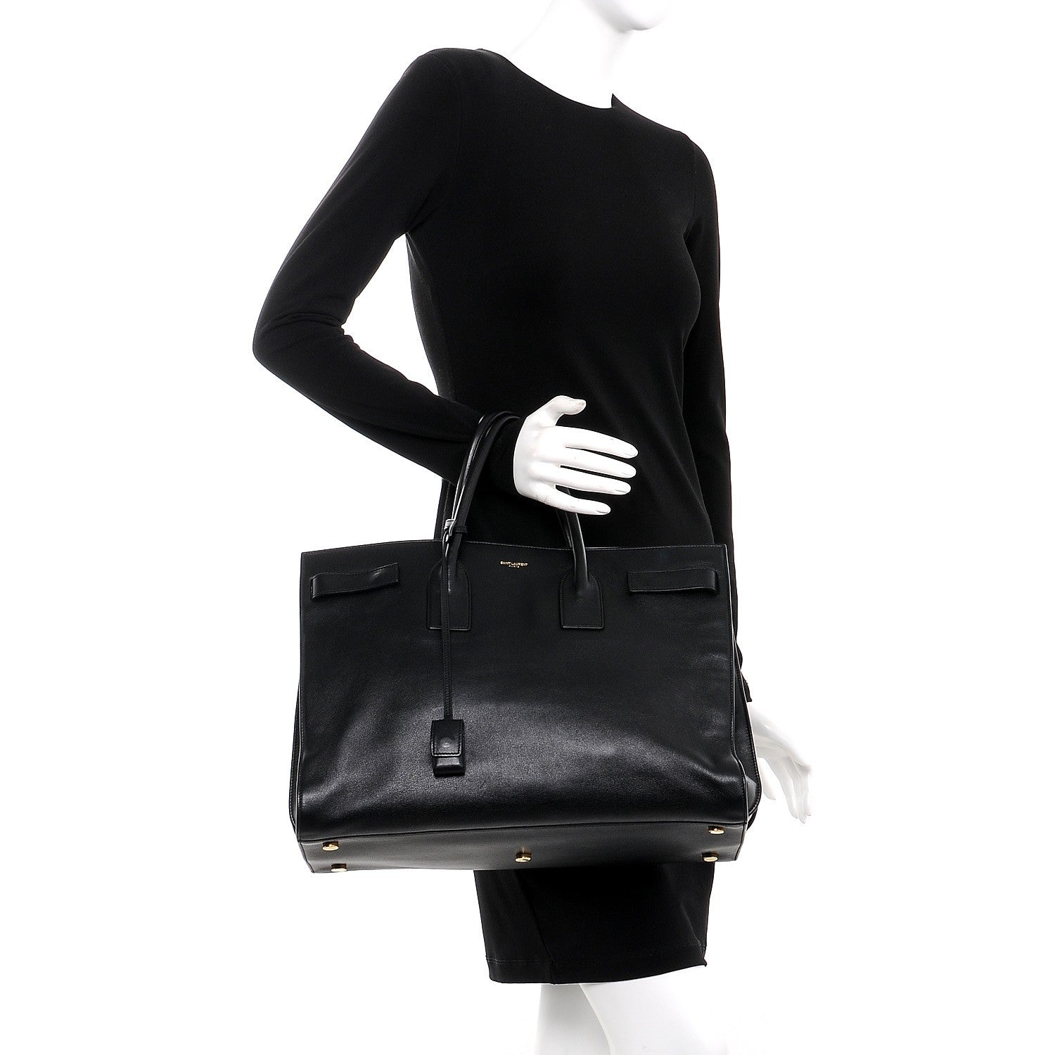 Saint Laurent Calfskin Large Sac De Jour Carryall Black 2 of 20