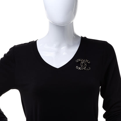 Chanel Lambskin Chain CC Brooch Black Gold 2 of 5