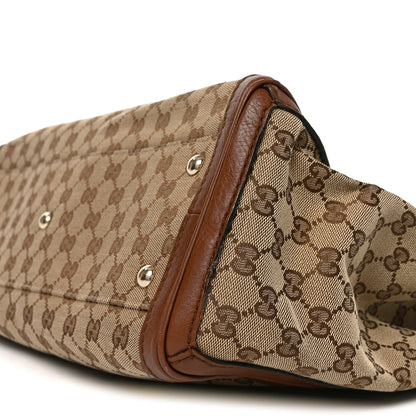 Gucci Monogram Cellarius Calfskin Medium Bella Tote Beige Ebony Cuir 10 of 11