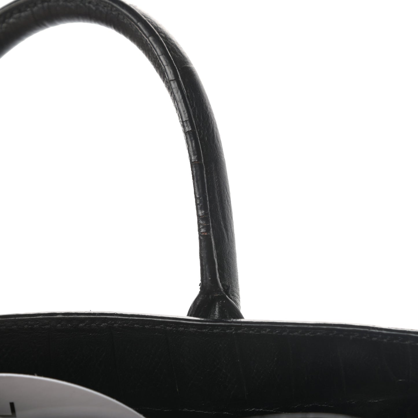 Calfskin Crocodile Embossed Nano Sac De Jour Black
