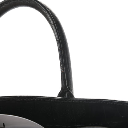 Saint Laurent Calfskin Crocodile Embossed Nano Sac De Jour Black 13 of 15