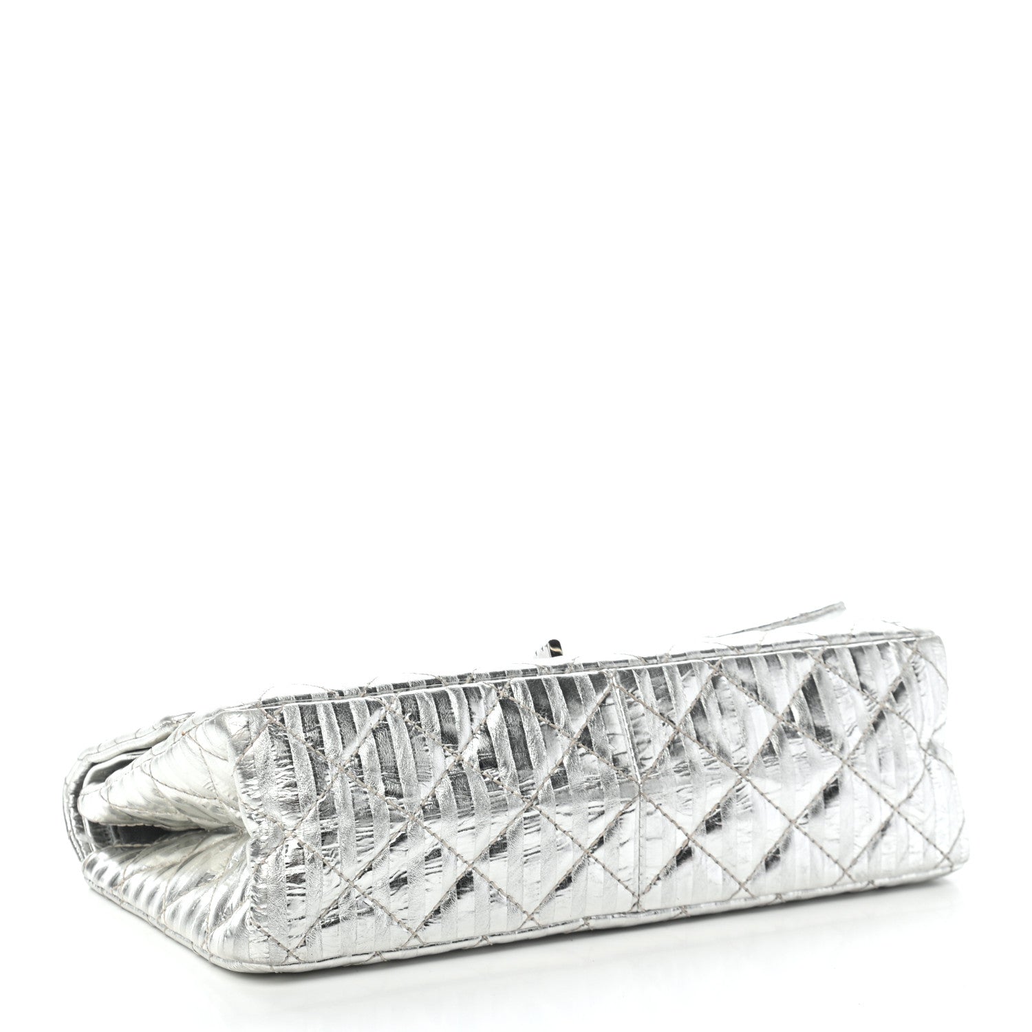 Chanel Metallic Calfskin Striped 2.55 Reissue Flap Silver 4 of 9