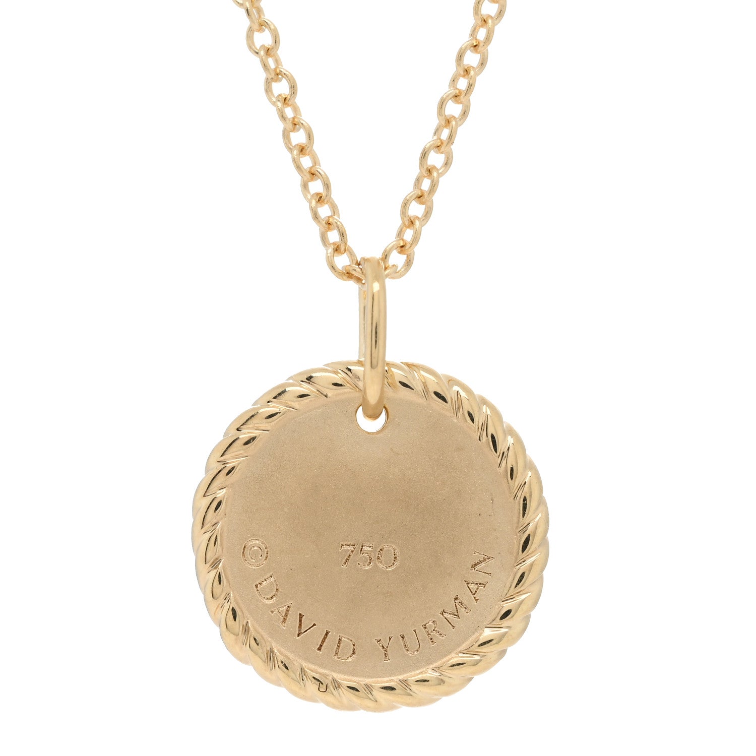 David Yurman 18K Yellow Gold Diamond Cable Collectibles Cross Charm Necklace 5 of 5