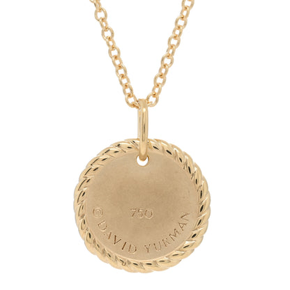 David Yurman 18K Yellow Gold Diamond Cable Collectibles Cross Charm Necklace 5 of 5