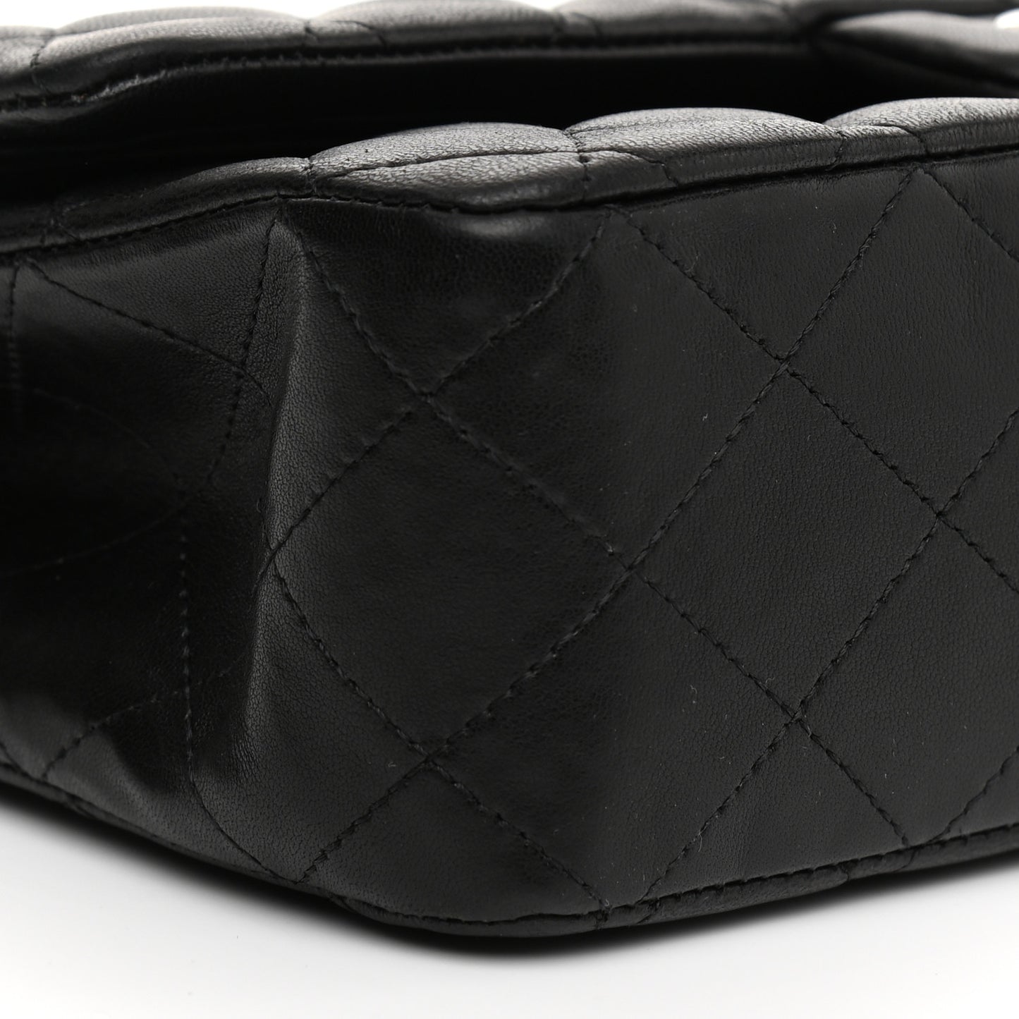 Lambskin Quilted Medium Double Flap Black