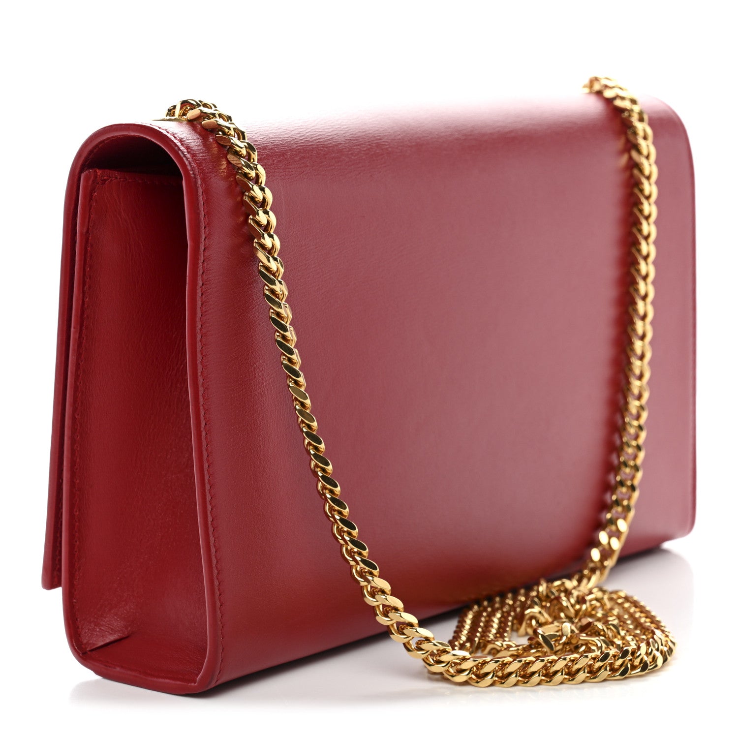 Saint Laurent Smooth Calfskin Medium Classic Monogram Kate Tassel Satchel Lipstick Red 3 of 10
