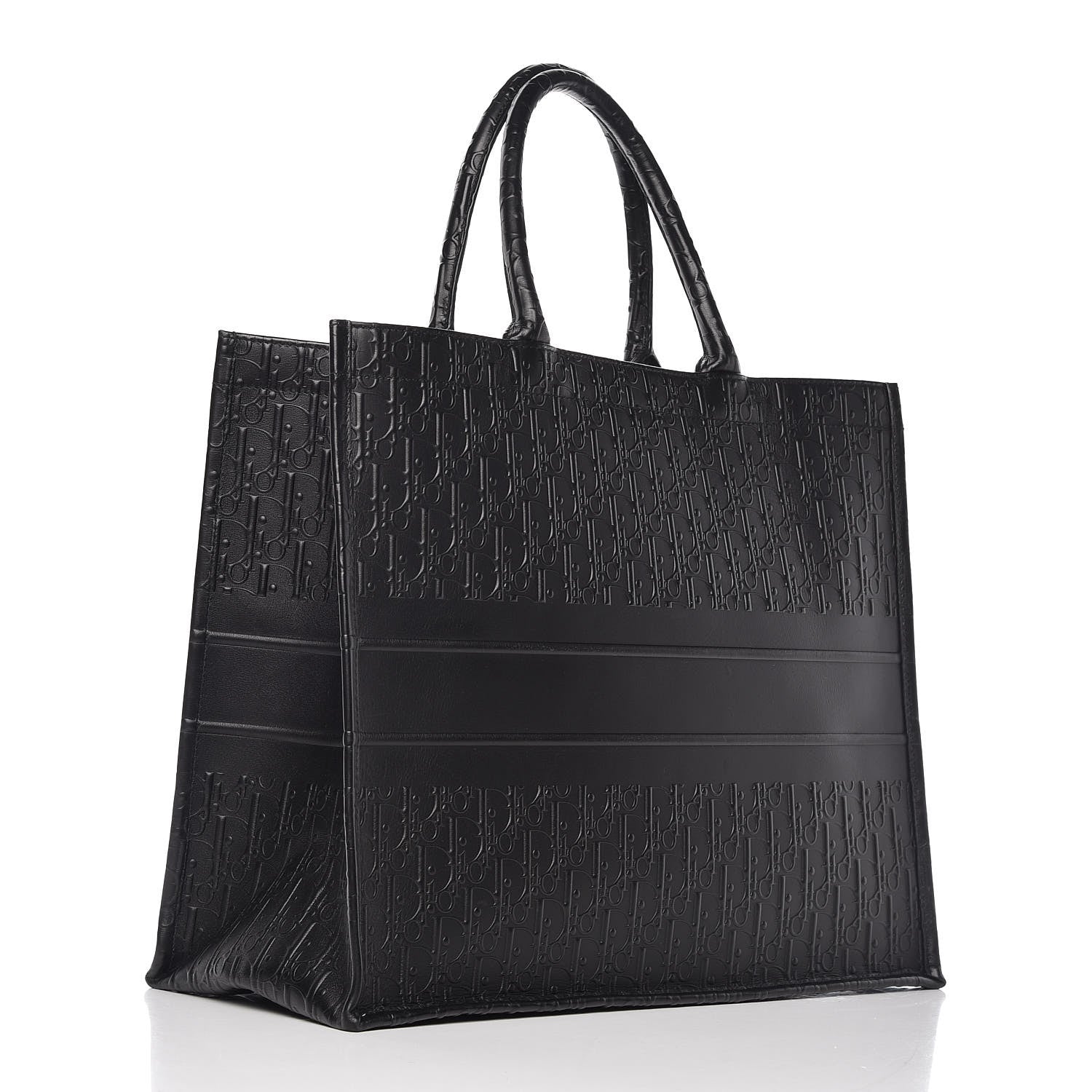 Christian Dior Oblique Calfskin Embossed Book Tote Black 3 of 9
