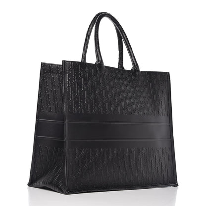 Christian Dior Oblique Calfskin Embossed Book Tote Black 3 of 9