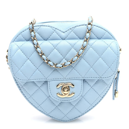 Chanel Lambskin Quilted CC In Love Heart Bag Light Blue 1 of 10