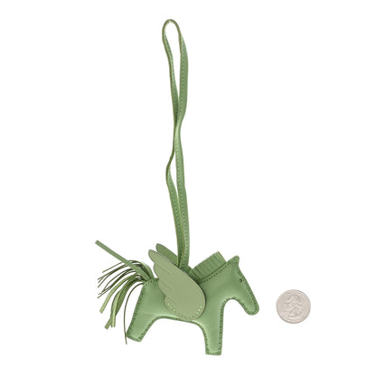 Hermes Milo Lambskin Grigri Rodeo Pegase Horse Bag Charm PM Vert Criquet 2 of 6