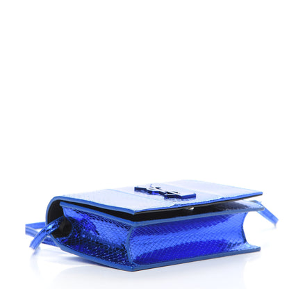 Saint Laurent Metallic Ayers Monogram Toy Kate Strap Wallet Blue Black 4 of 13