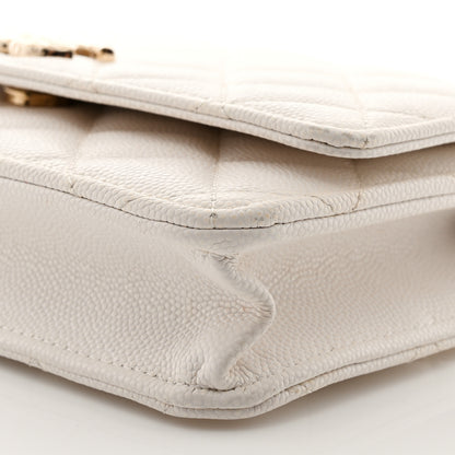 Chanel Caviar Quilted Wallet on Chain WOC White 11 of 12