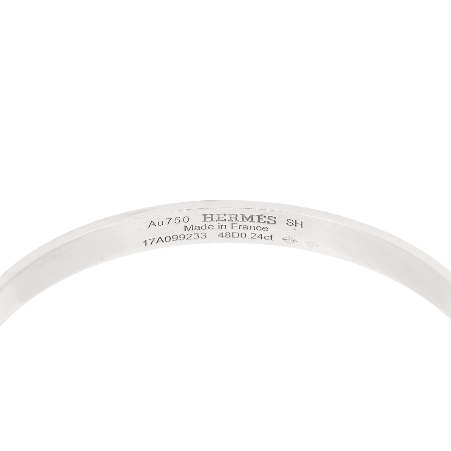18K White Gold Diamond PM Collier De Chien Bracelet SH