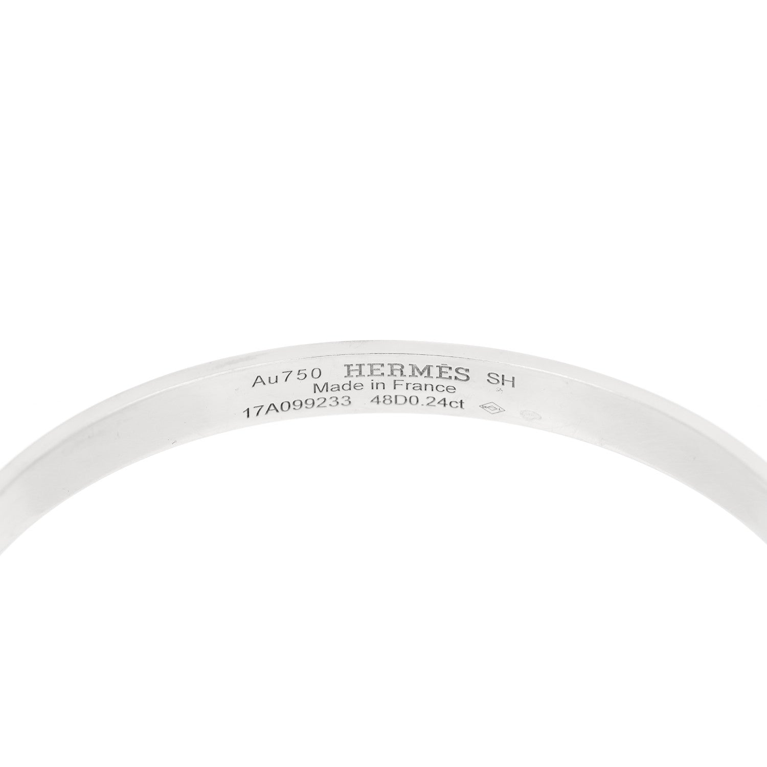 Hermes 18K White Gold Diamond PM Collier De Chien Bracelet SH 3 of 4