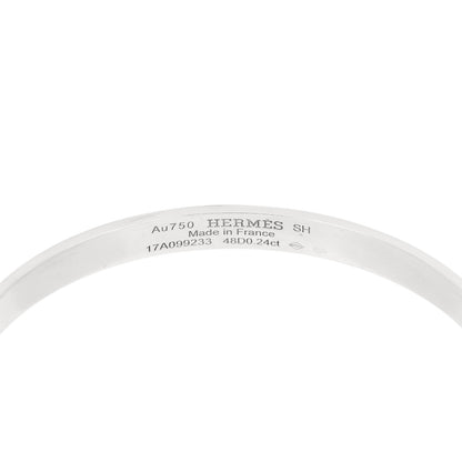 Hermes 18K White Gold Diamond PM Collier De Chien Bracelet SH 3 of 4
