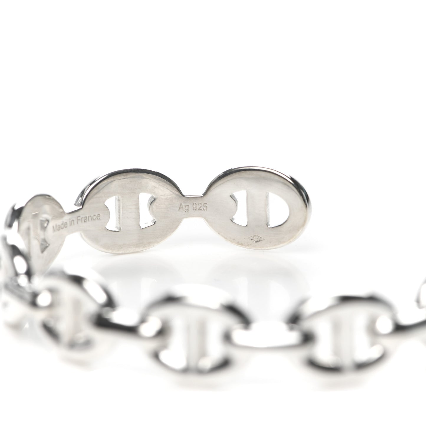 Sterling Silver MM Chaine d'Ancre Enchainee Cuff Bracelet SH