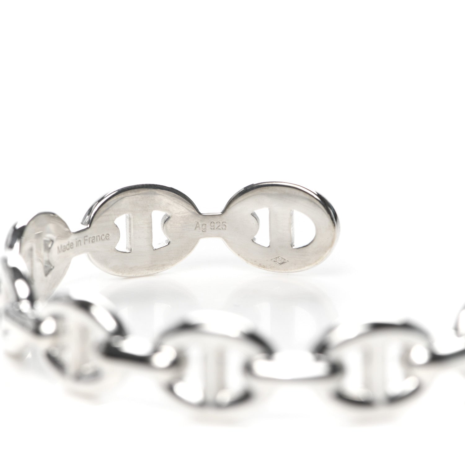 Hermes Sterling Silver MM Chaine d'Ancre Enchainee Cuff Bracelet SH 6 of 7