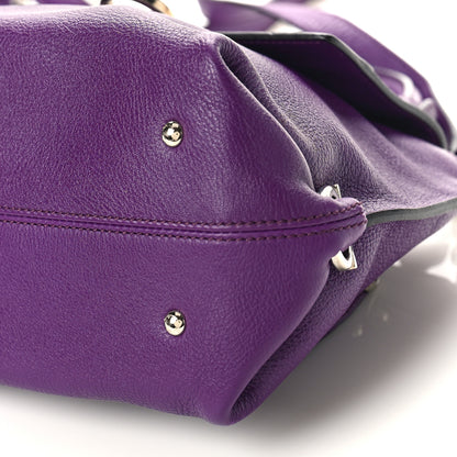 Salvatore Ferragamo Grained Calfskin Sofia Satchel Mirtillo 8 of 8