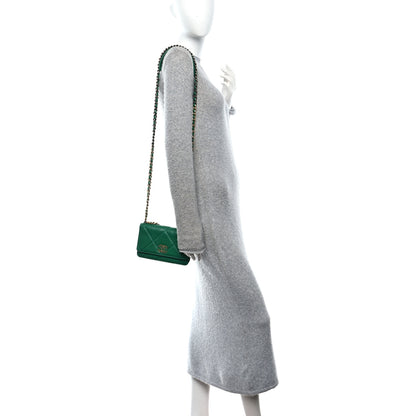 Chanel Lambskin Quilted Chanel 19 Wallet On Chain WOC Green 2 of 12