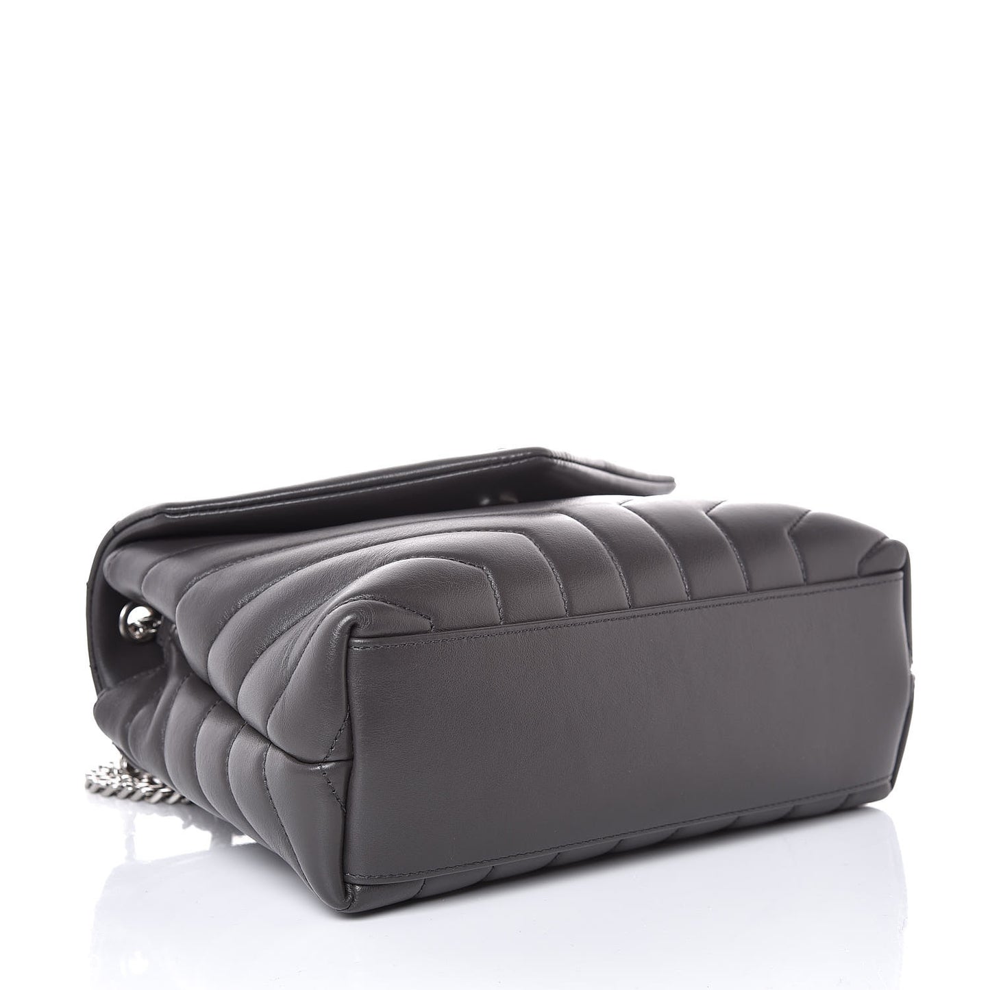 Calfskin Y Quilted Monogram Small Loulou Chain Satchel Asphalt