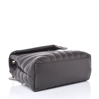 Saint Laurent Calfskin Y Quilted Monogram Small Loulou Chain Satchel Asphalt 4 of 8