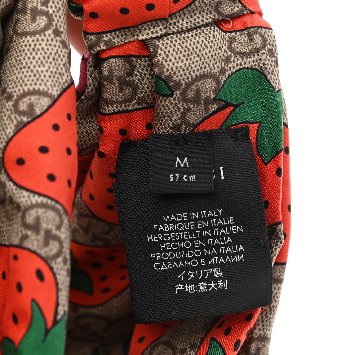 Gucci Silk Monogram Strawberry Print Headband M 6 of 6