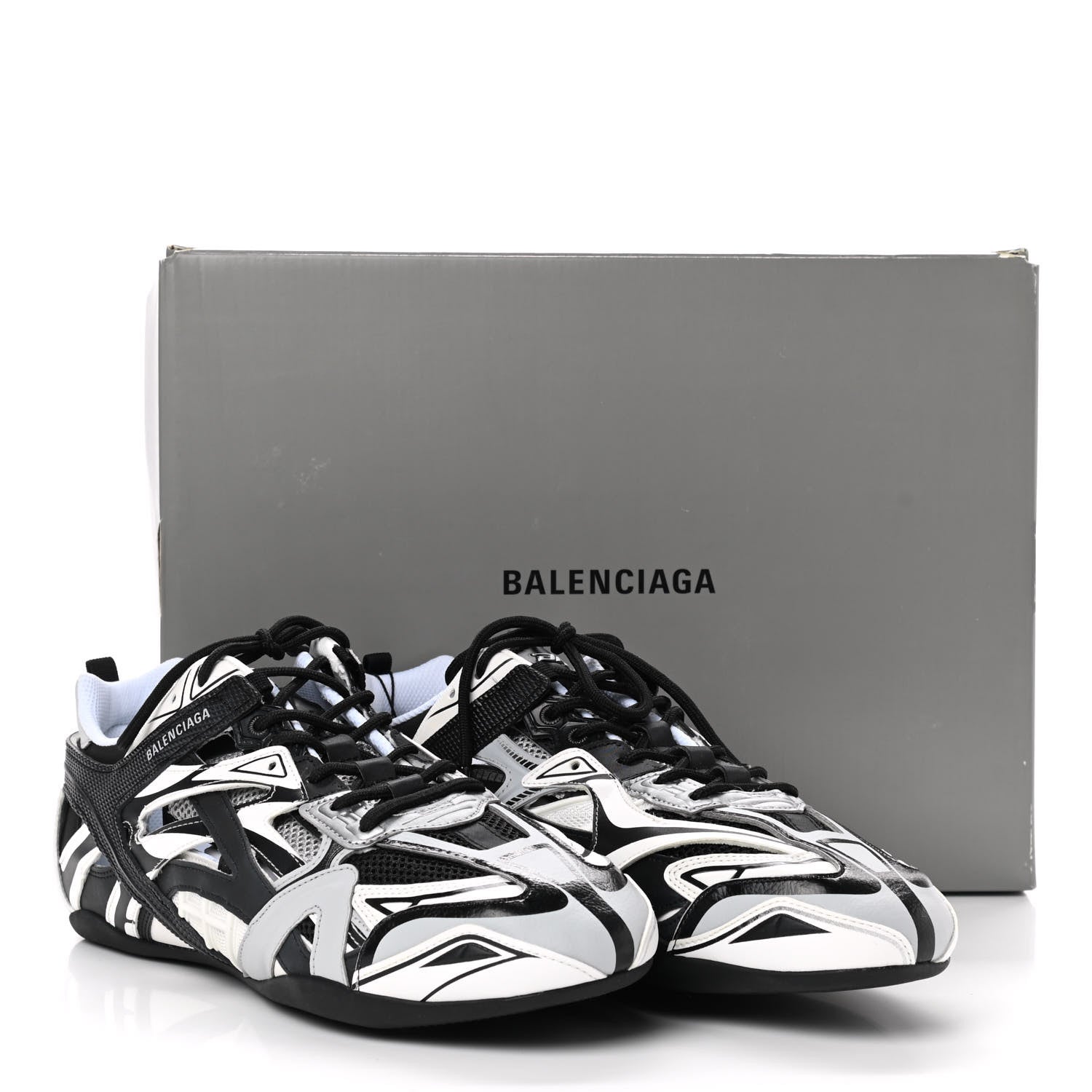 Balenciaga Mesh Rubber Mens Drive Sneakers 45 Light Grey Black 9 of 9