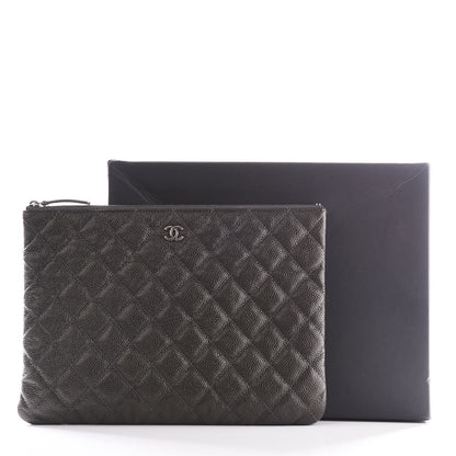 Chanel Caviar Quilted Medium Cosmetic Case Charcoal 10 of 10