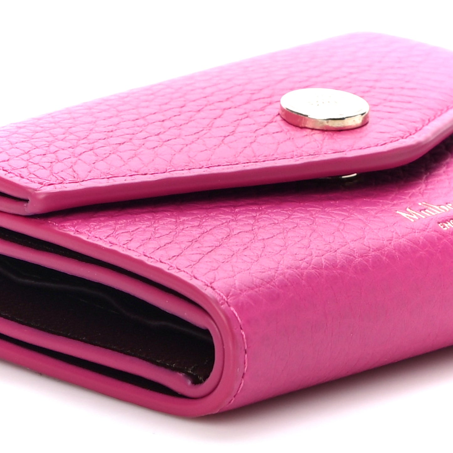 Heavy Grain Folded Multi Card Case Wallet Pink