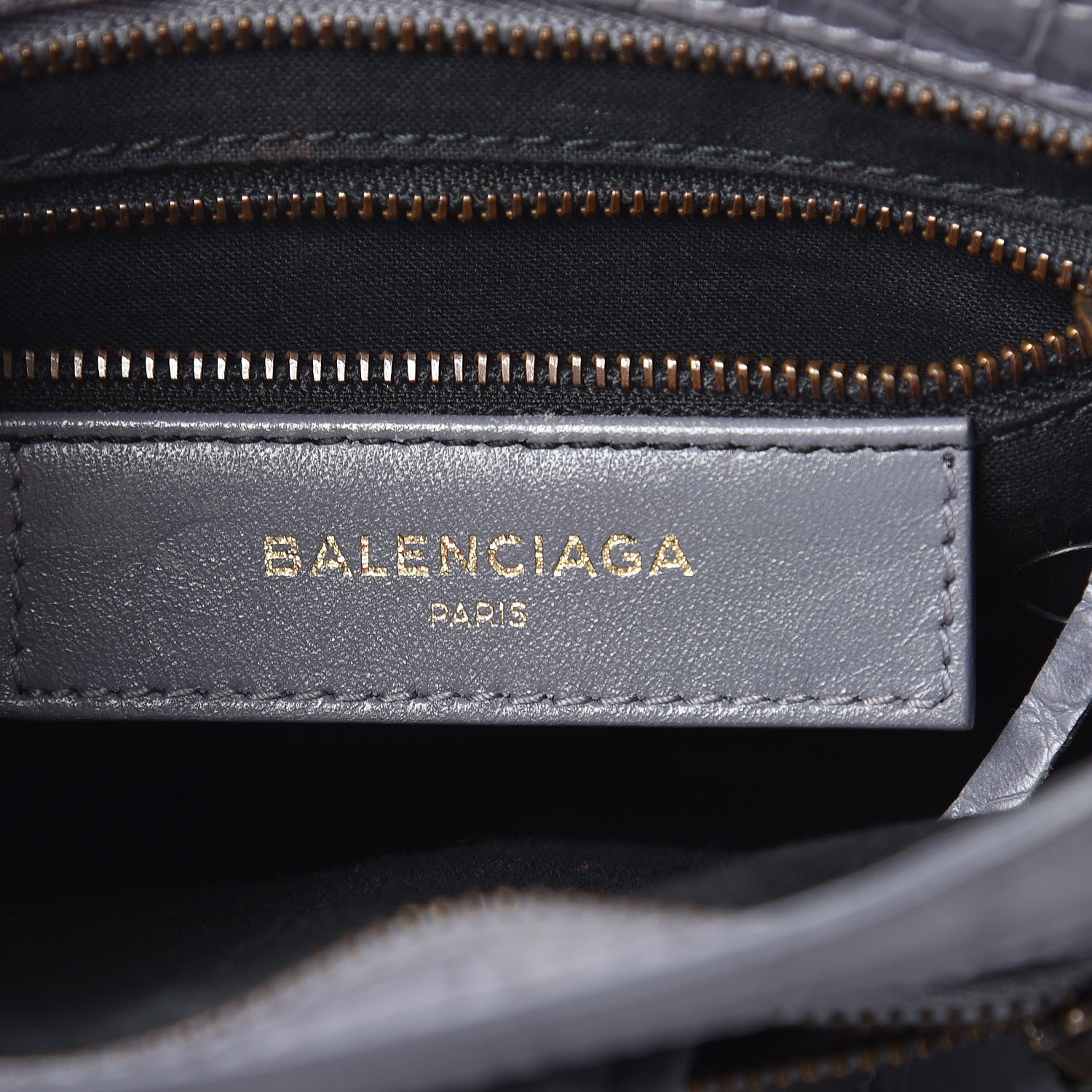 Balenciaga Calfskin Crocodile Embossed Classic Hardware Mini City Gris Beton 6 of 11