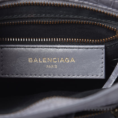 Balenciaga Calfskin Crocodile Embossed Classic Hardware Mini City Gris Beton 6 of 11
