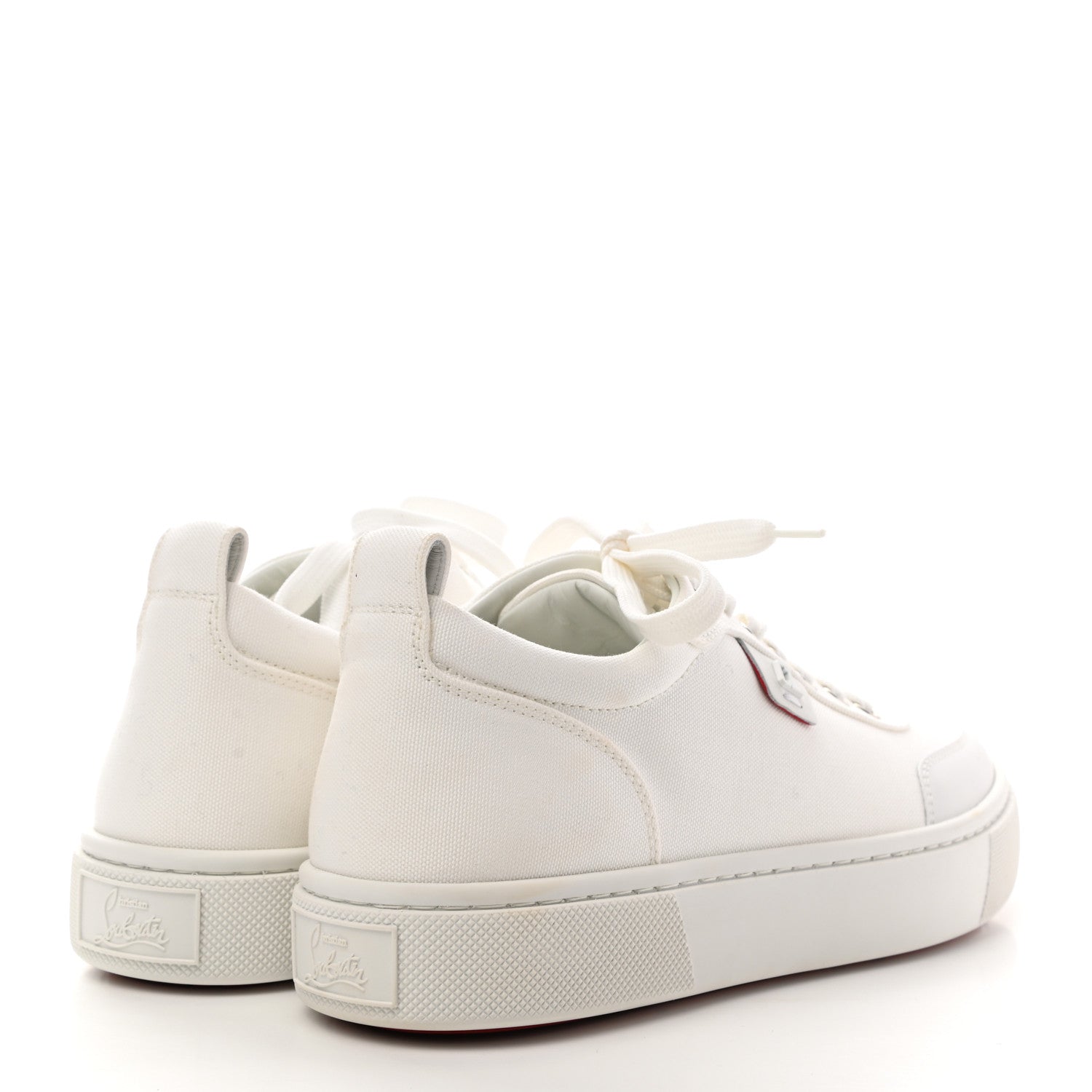 Christian Louboutin Toile Calfskin Simplerui Flat Sneakers 39.5 White 4 of 9