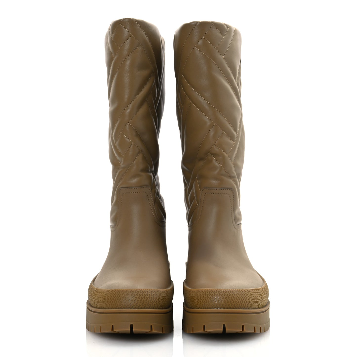 Lambskin Quilted Mosaique Fuji Boots 36 Beige Gobi