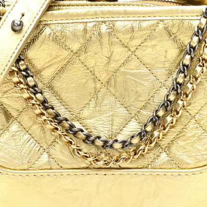 Chanel Metallic Aged Calfskin Quilted Small Gabrielle Hobo Gold 8 of 10