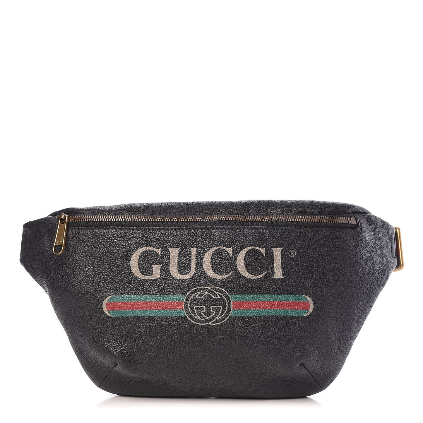 Grained Calfskin Logo Belt Bag Black