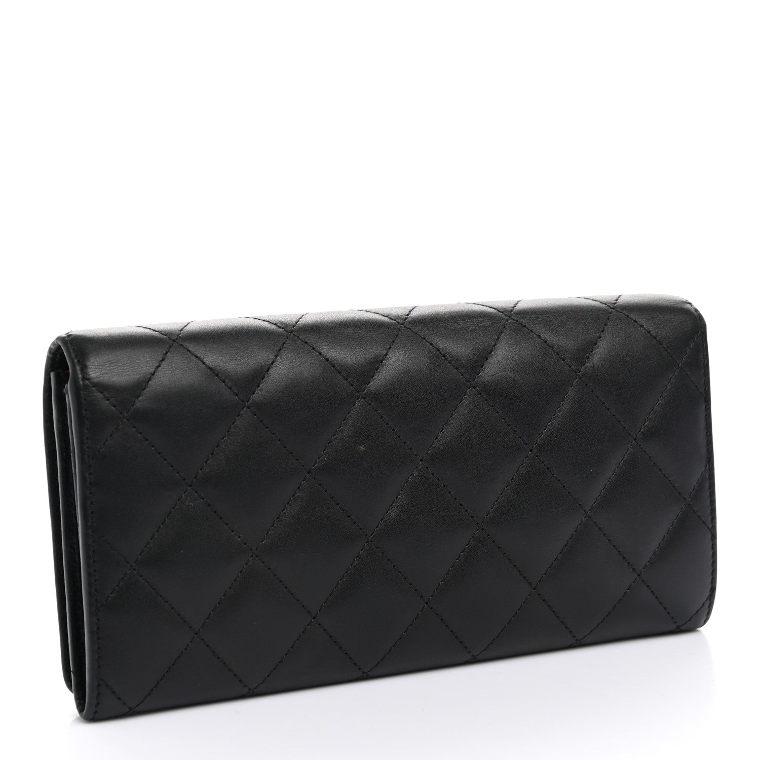 Chanel Calfskin Quilted Cambon Gusset Flap Wallet Black 3 of 12