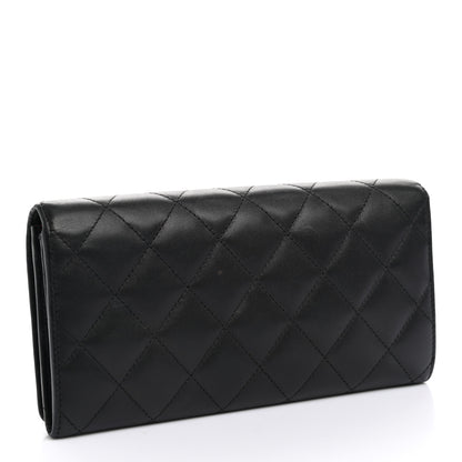 Chanel Calfskin Quilted Cambon Gusset Flap Wallet Black 3 of 12