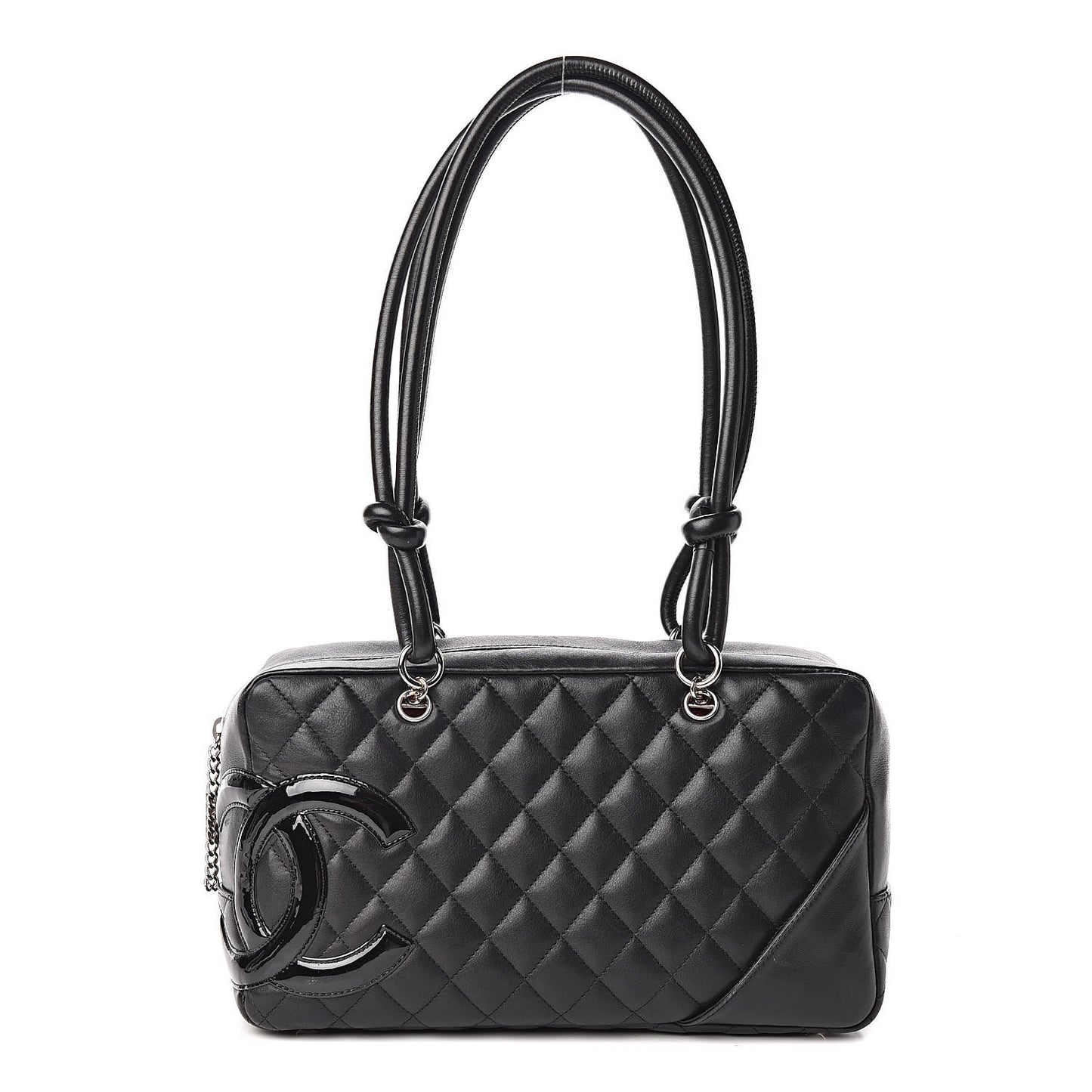 Calfskin Quilted Large Cambon Bowler Black