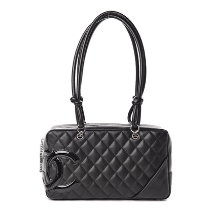 Chanel Calfskin Quilted Large Cambon Bowler Black 1 of 12