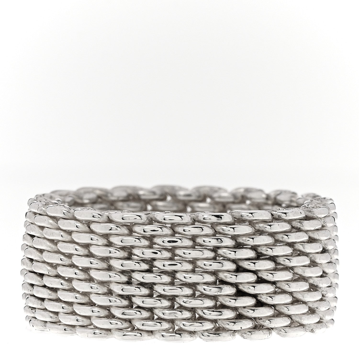 Tiffany Sterling Silver Somerset Mesh Ring 60 9.25 3 of 4