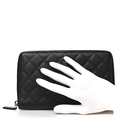 Chanel Caviar Quilted Large Zip Around Organizer Wallet Black 2 of 6