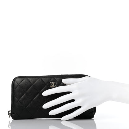 Chanel Caviar Quilted Large Gusset Zip Around Wallet Black 2 of 14