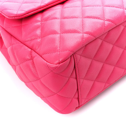 Chanel Caviar Quilted XXL Travel Flap Bag Dark Pink 10 of 11