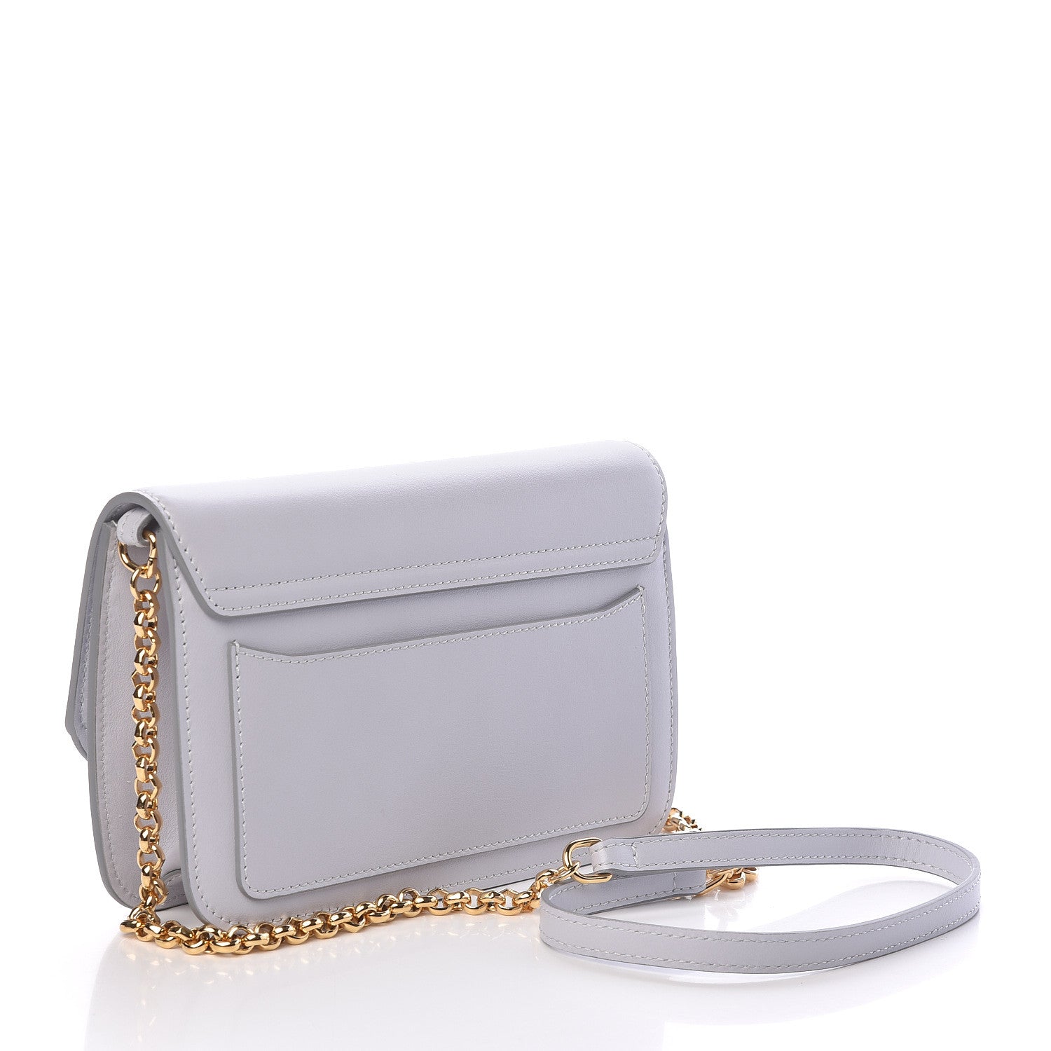 Chloe Calfskin Suede C Clutch With Chain Light Cloud 3 of 9