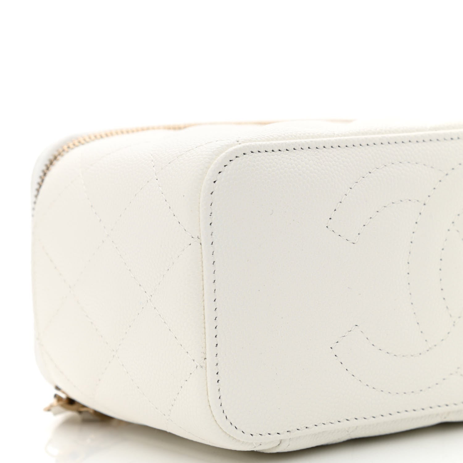 Chanel Caviar Quilted Small Vanity Case With Chain White 9 of 11