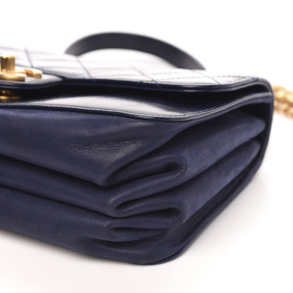 Chanel Calfskin Quilted Small Straight Lined Flap Blue 9 of 11