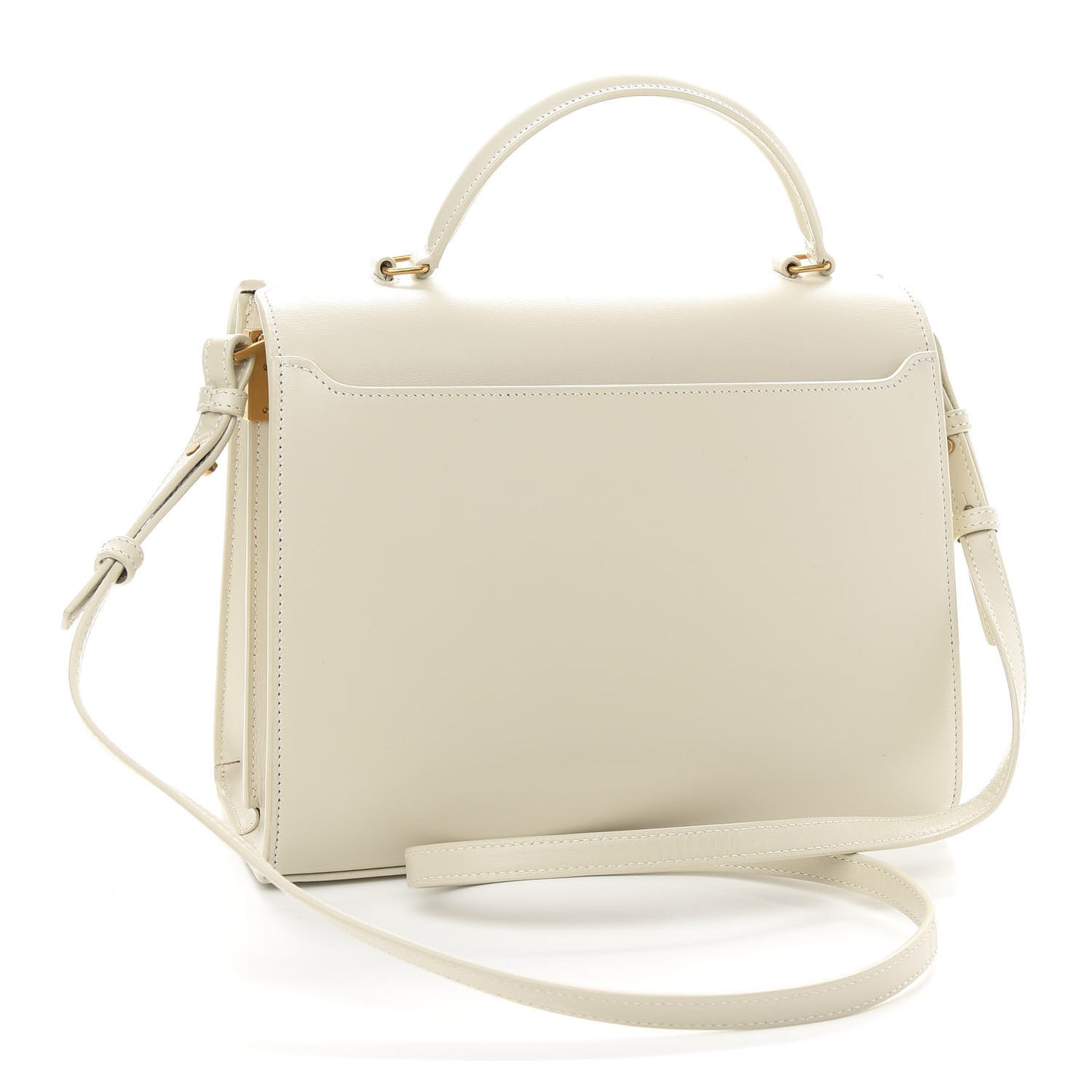 Smooth Calfskin Medium Classic Monogram Cassandra Top Handle Crema Soft Rouge Legion