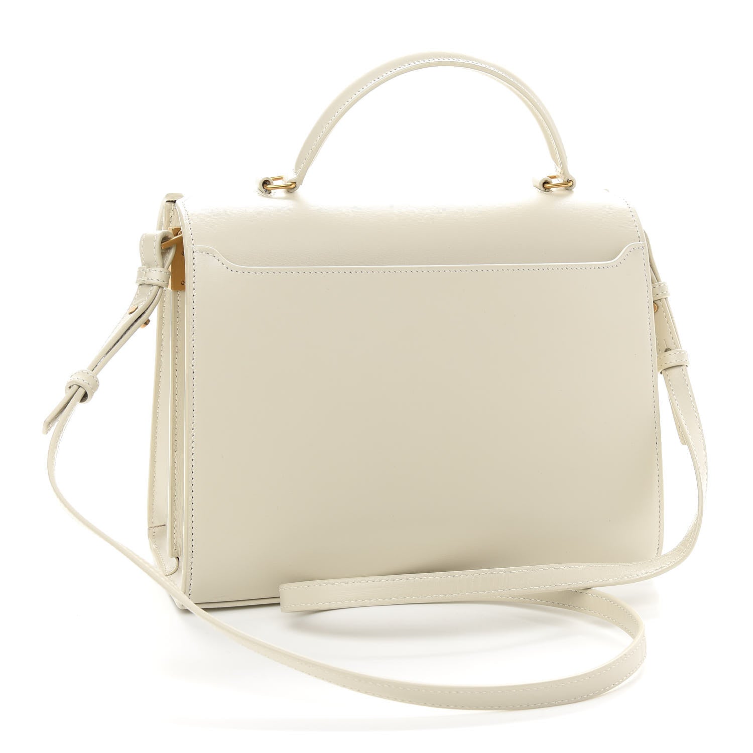 Saint Laurent Smooth Calfskin Medium Classic Monogram Cassandra Top Handle Crema Soft Rouge Legion 2 of 8